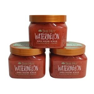 3X Tree Hut Watermelon Shea Sugar Exfoliating and Hydrating Body Scrub, 18 Oz.